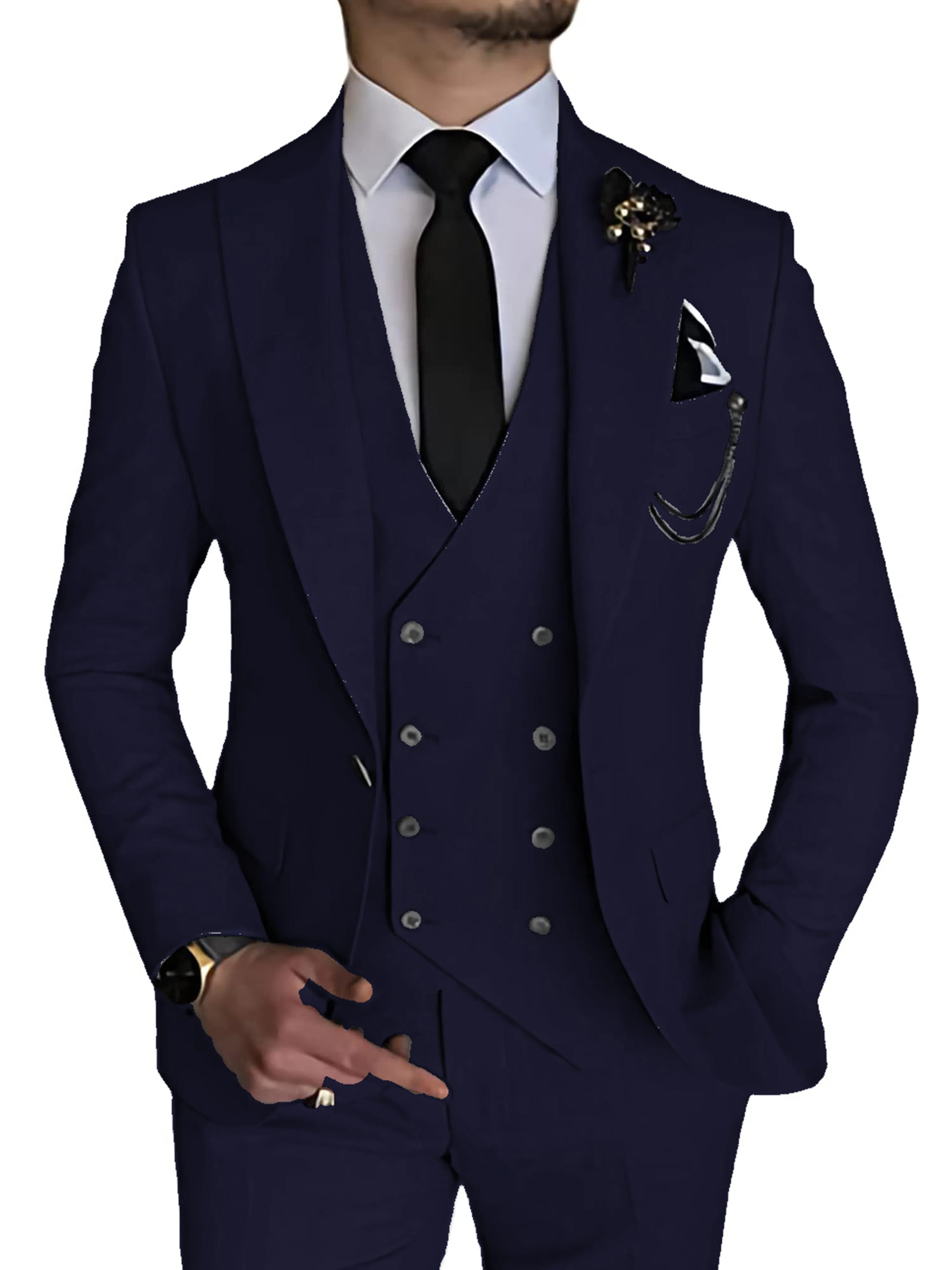 3 Pieces Men's Suits Waistcoat Suit Wedding Groom Suits