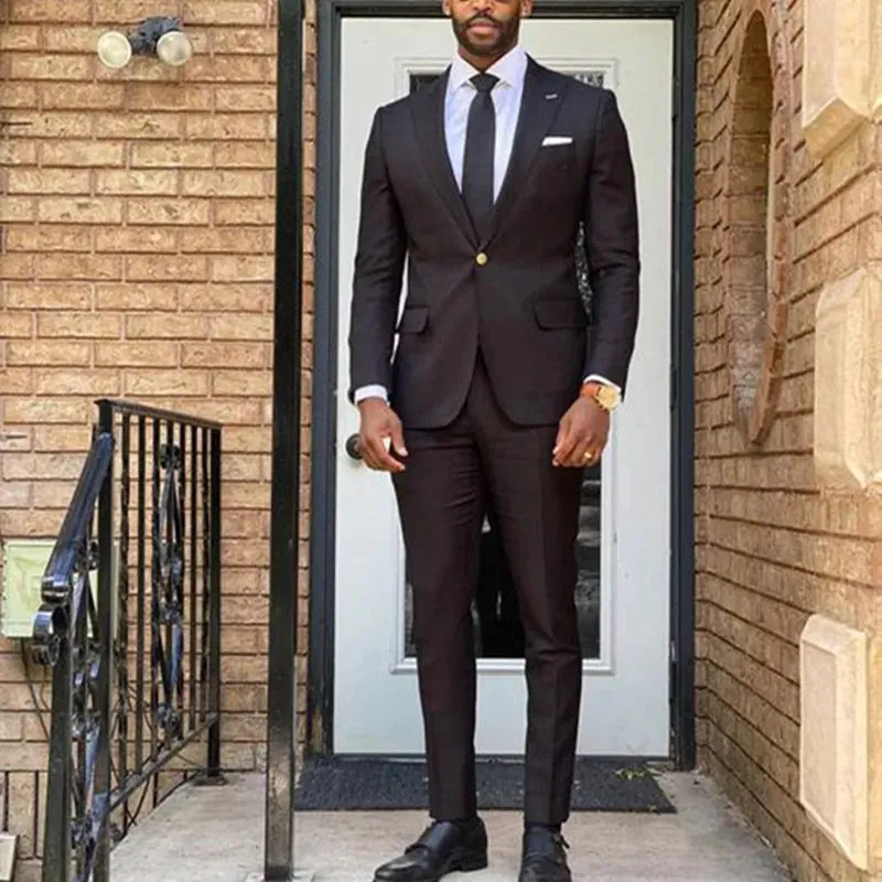 Aidase 2024 New Arrival Men Suits Peak Groom Wedding Suits Black Purple Blazer Jacket Pants 2 Pieces Business Formal Classic Costume