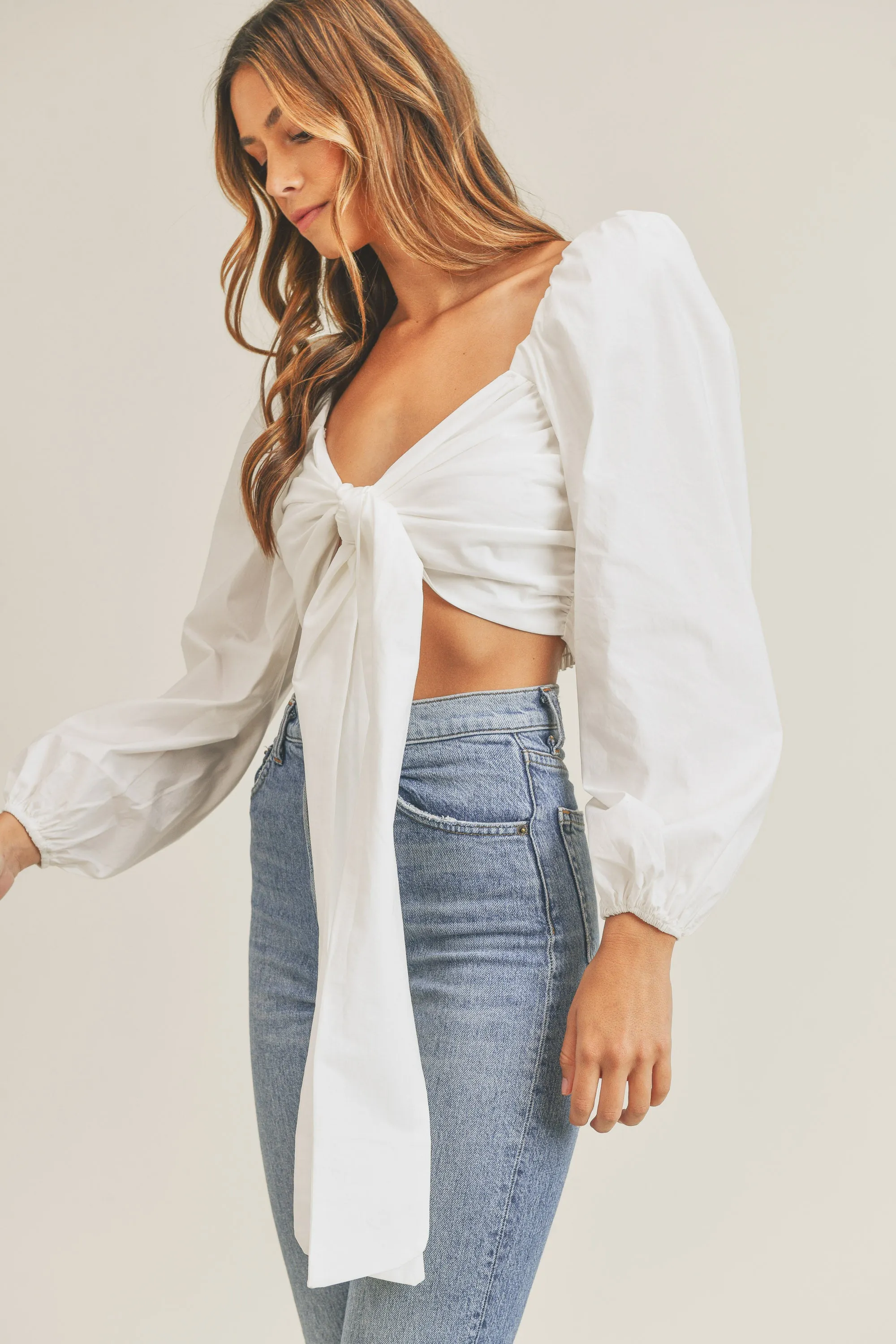 ANGEL FRONT RIBBON SELF TIE TOP