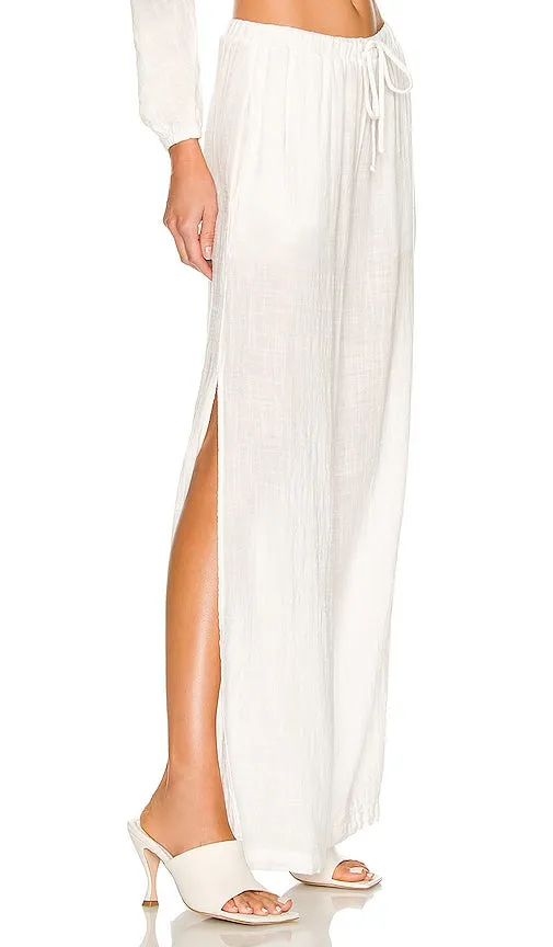 Bella Dahl Side Slit Beach Pant in White