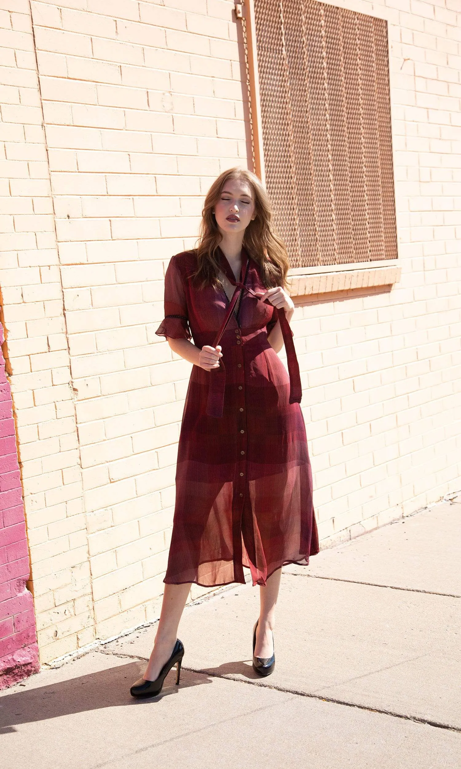 Conditions Apply Era of Fashion Tie Neck Dress