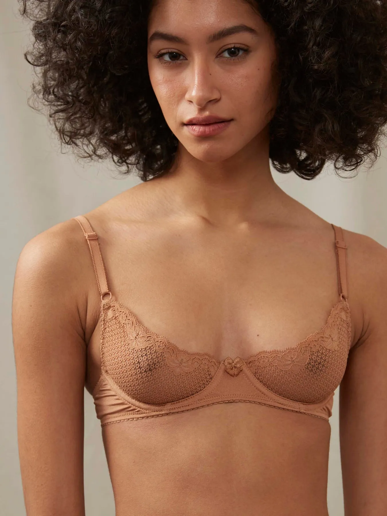 Duet by Timpa: Lace Demi Bra - Caramel