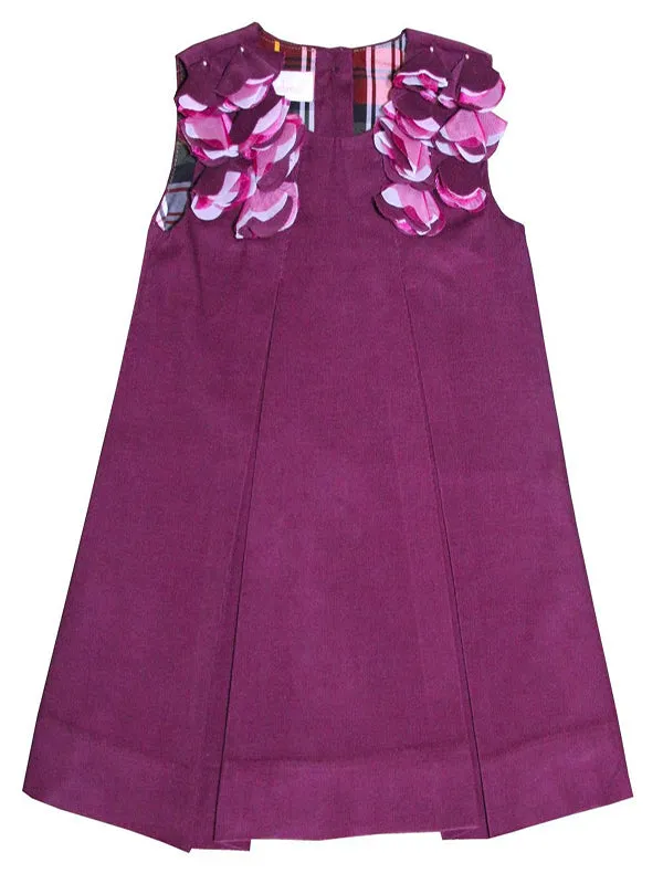 Elegant Purple Corduroy A line Jumper Girls Special Occasion Dress