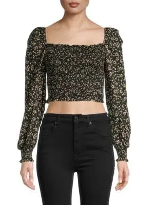 Floral Smocked Crop Top