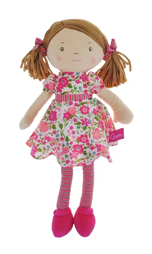 Fran Doll Light Brown Hair With Pink & Green Dress