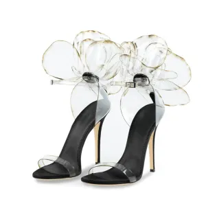 Giuseppe Zanotti Inspired "Peony" Flower Design High Heel Sandals