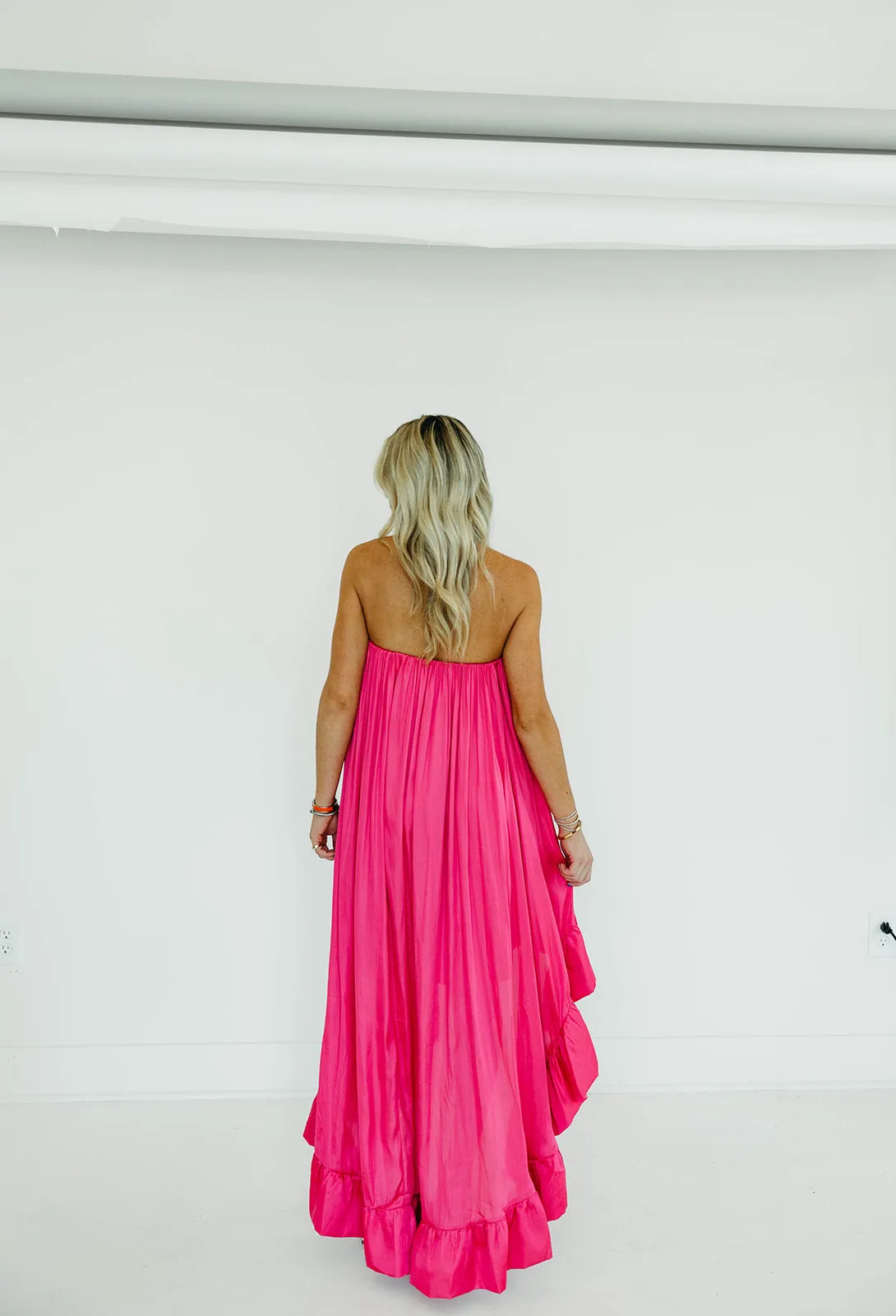 Here We Go High Low Dress - Fuchsia