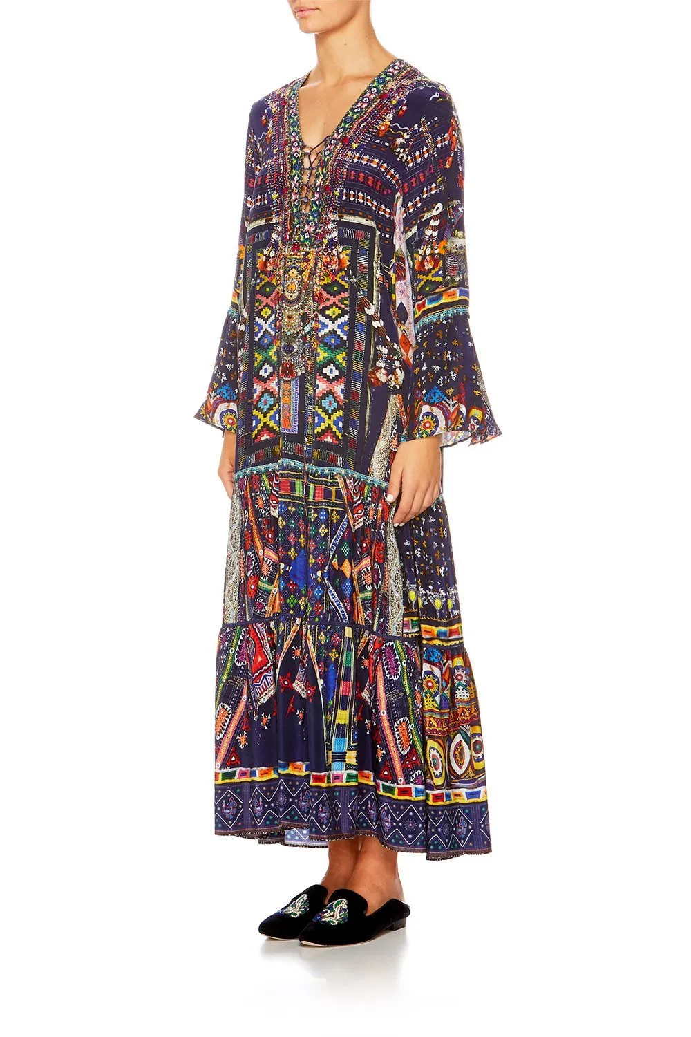 LACE UP DRESS WITH TIERED HEM WHERE YOU'LL FIND ME