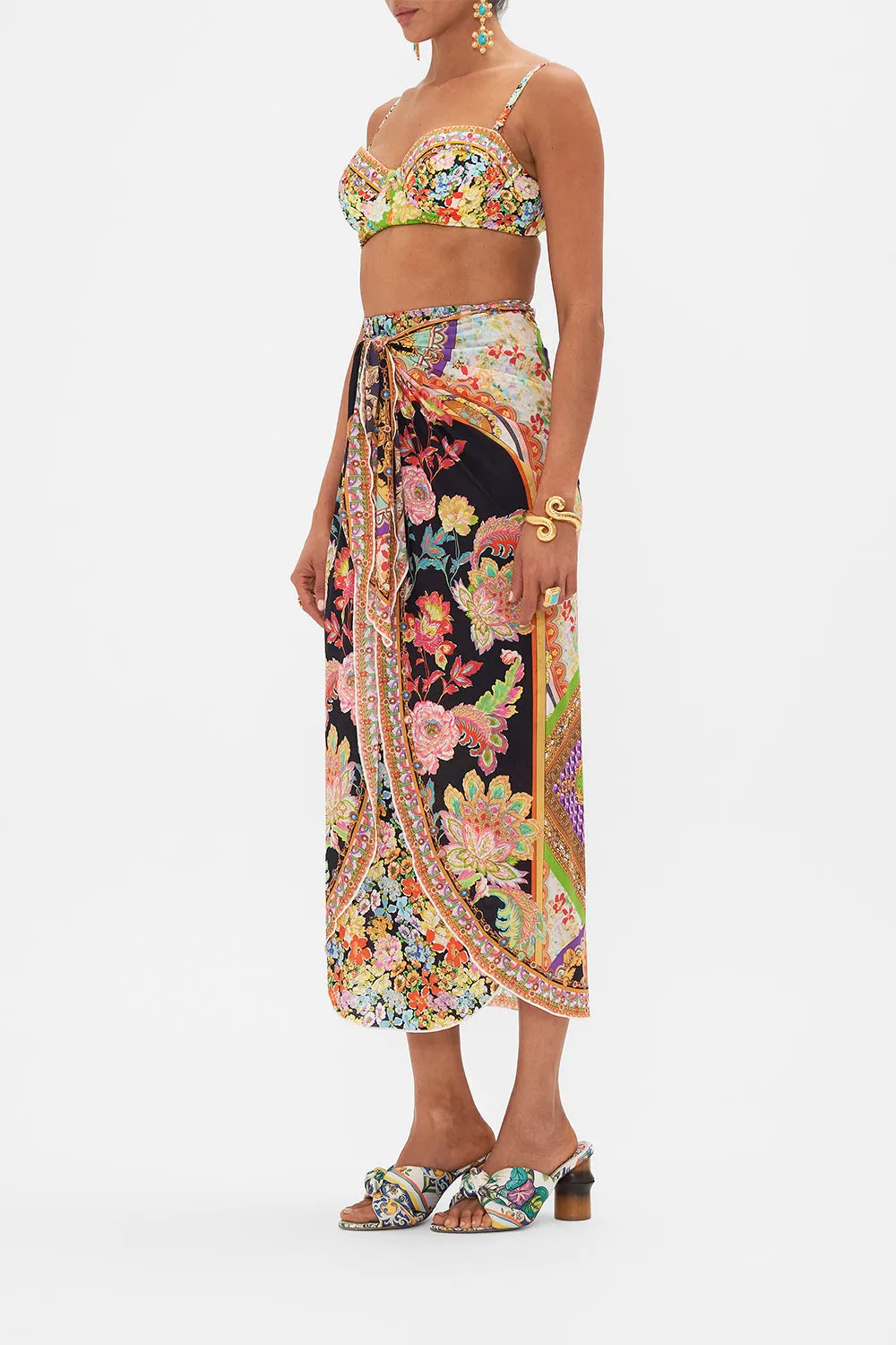 LAYERED LONG SARONG WITH FRONT TIE SUNDOWNERS IN SICILY