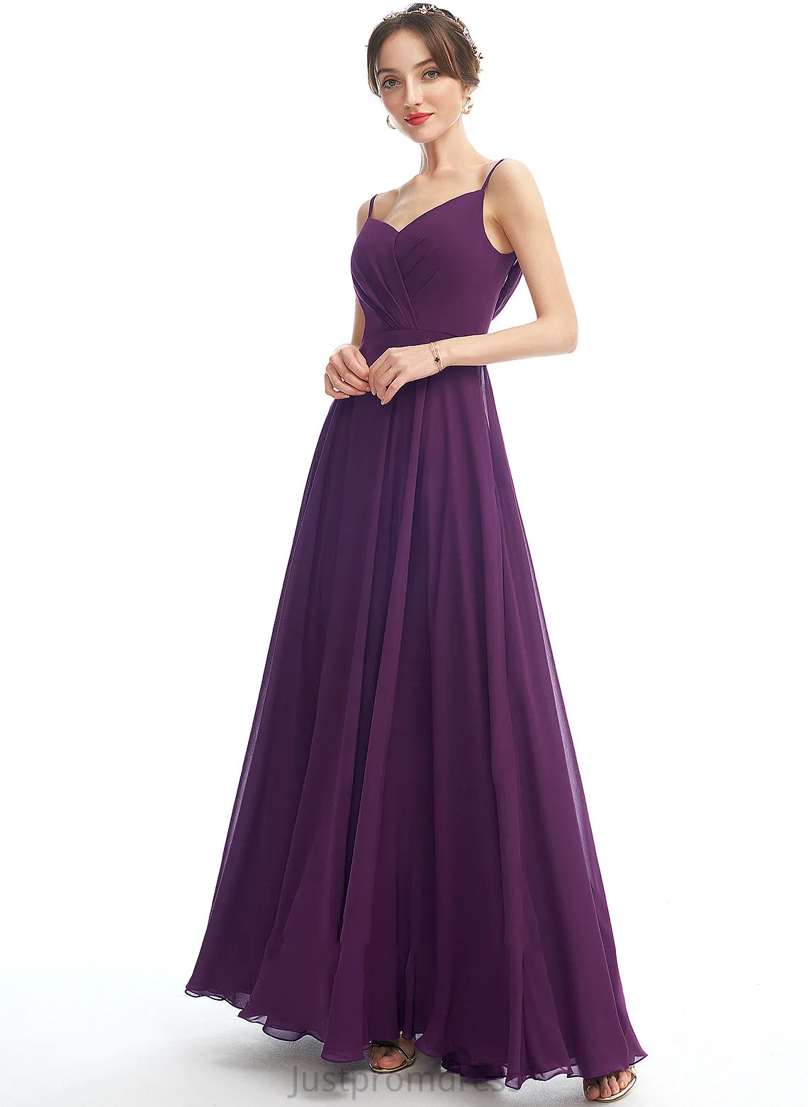 Length A-Line Neckline V-neck Floor-Length Silhouette Fabric Embellishment Pockets Katharine Natural Waist Halter Bridesmaid Dresses