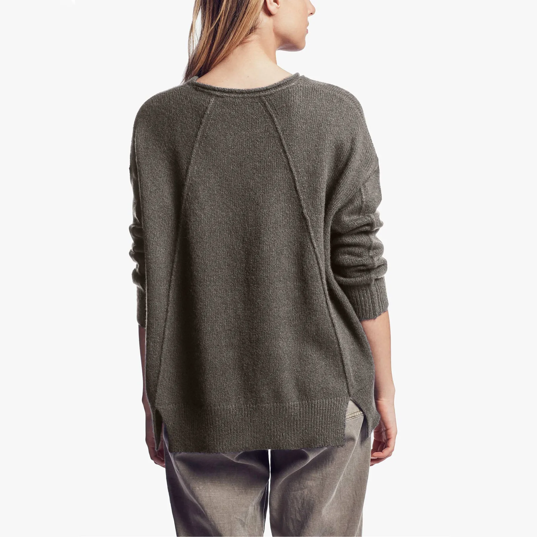 Lightweight Textured Cashmere Crew - Jungle