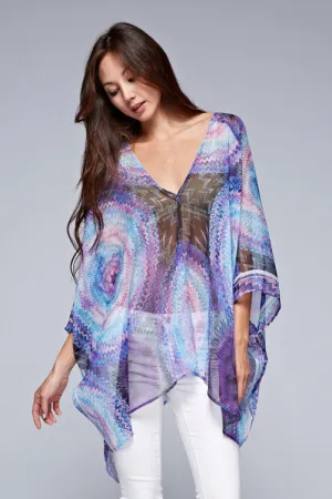 Purple Sheer Kimono Top