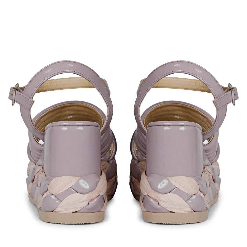 Saint Breanna Strap Embellished Lilac Leather Platform Sandals