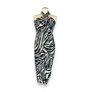 Sarong / pareo - Beachwear wrap skirt - Black / white