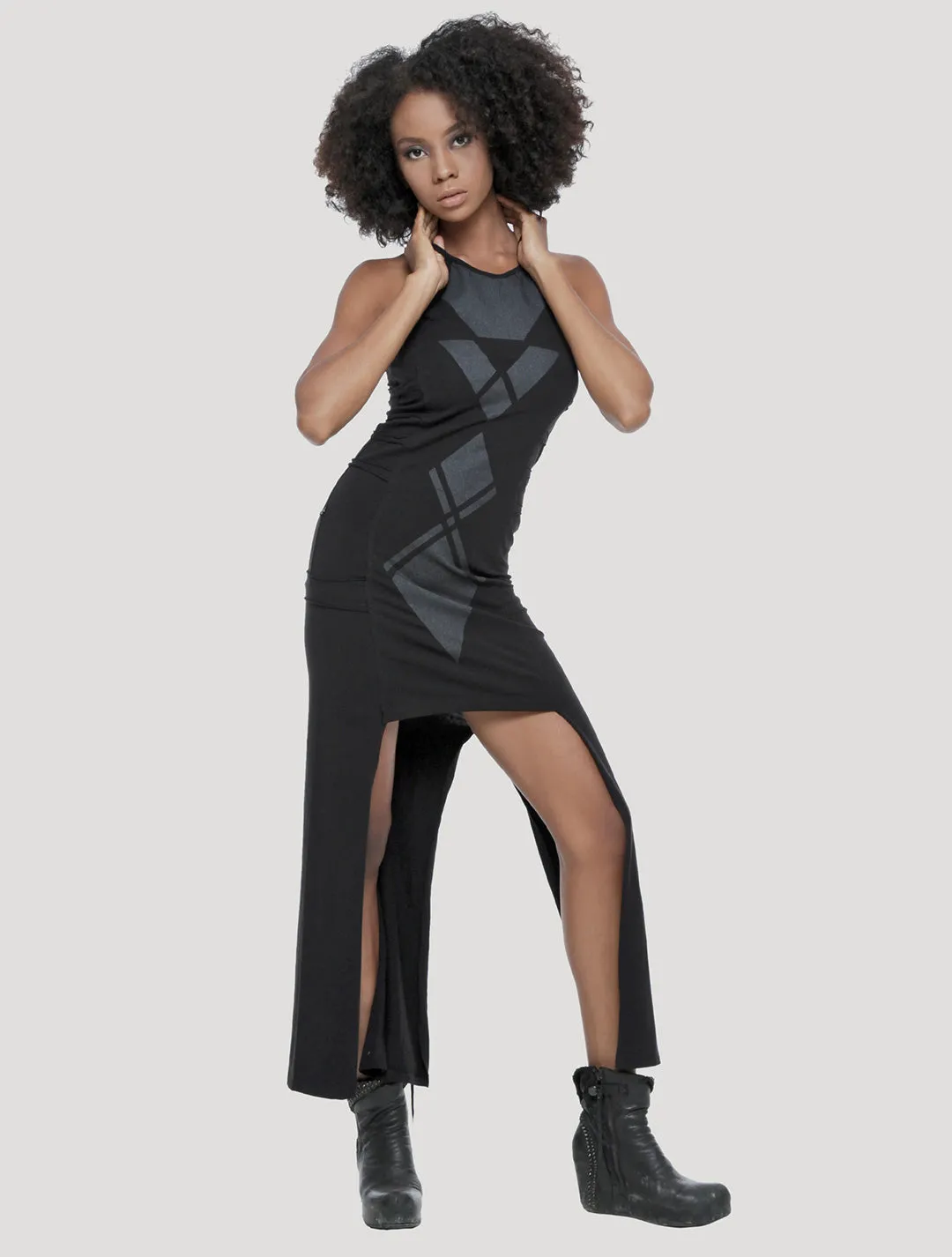 Stellar Rmx Slashed Long Dress