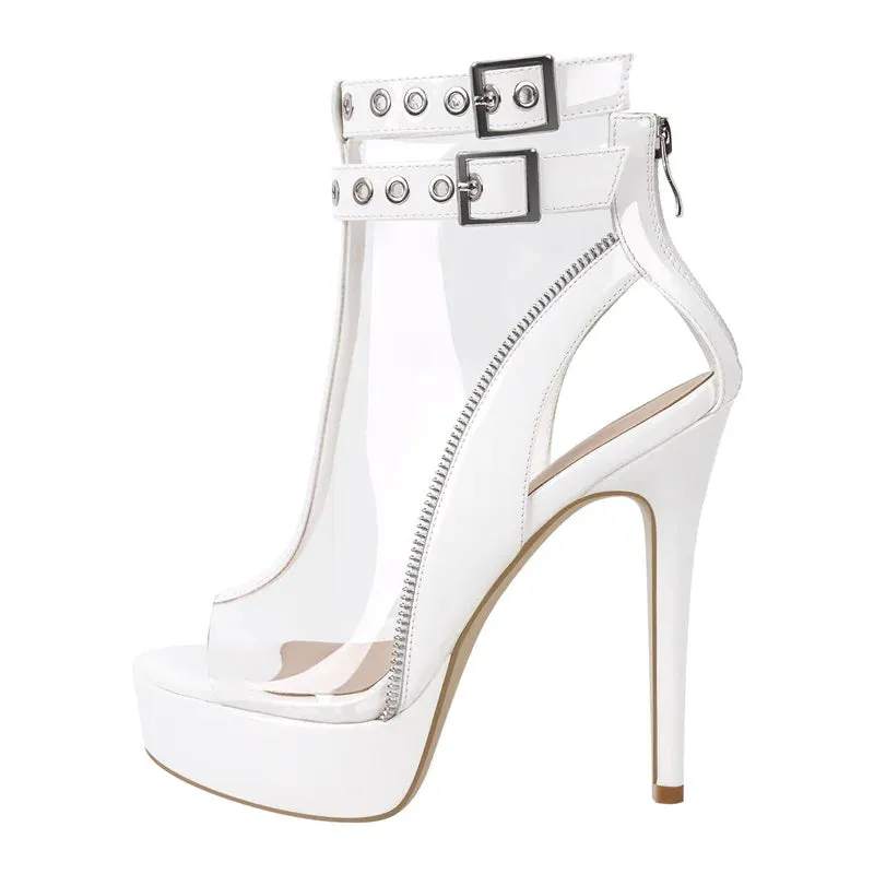 Transparent Peep Toe Sandals