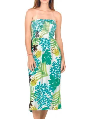Tropical Reef Print Long Tube Dress