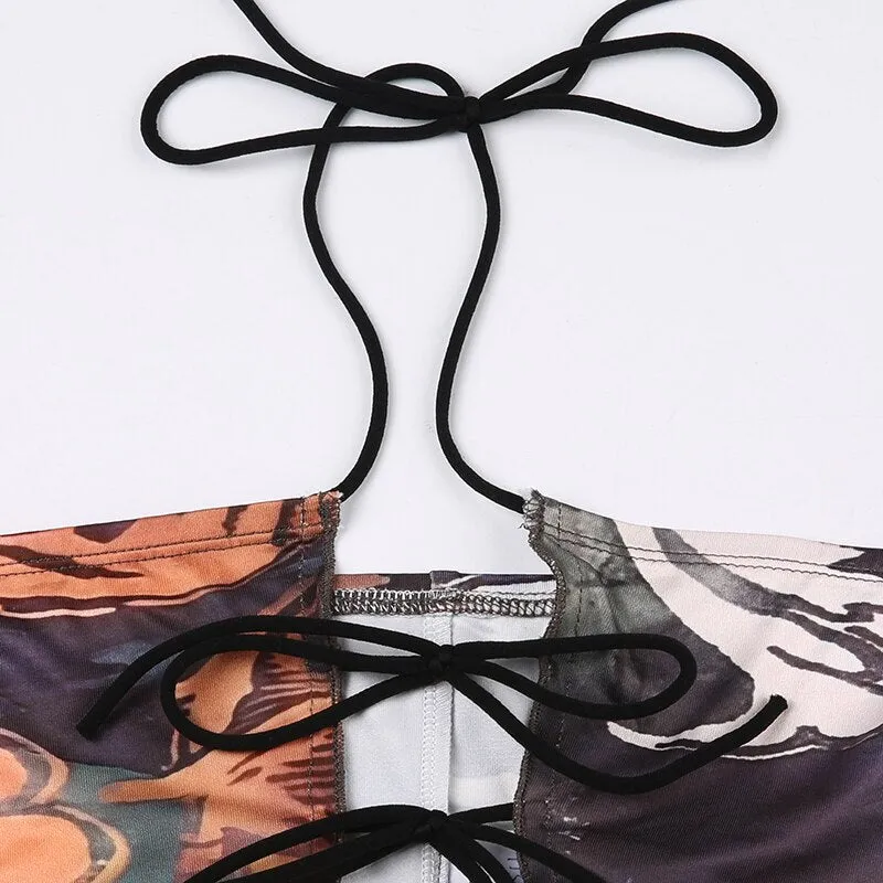 Vintage Irregular Sexy Halter Sleeveless Top