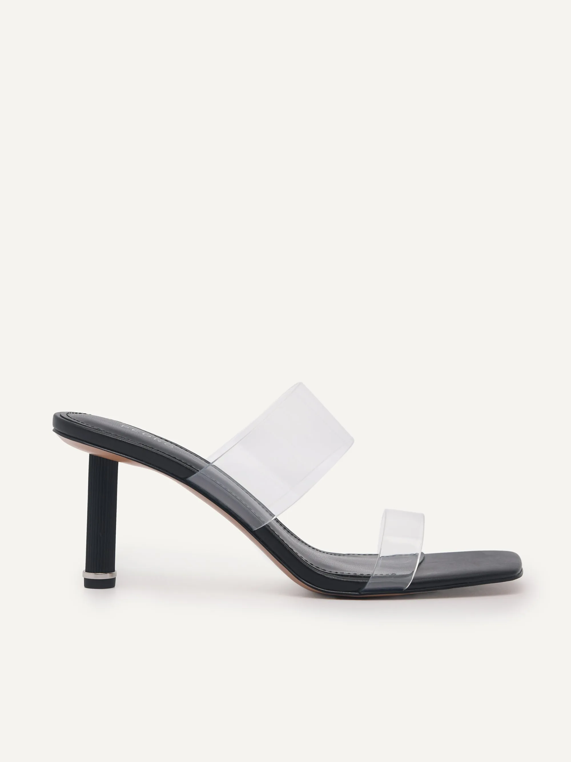 Vinyl Double Strap Heeled Sandals