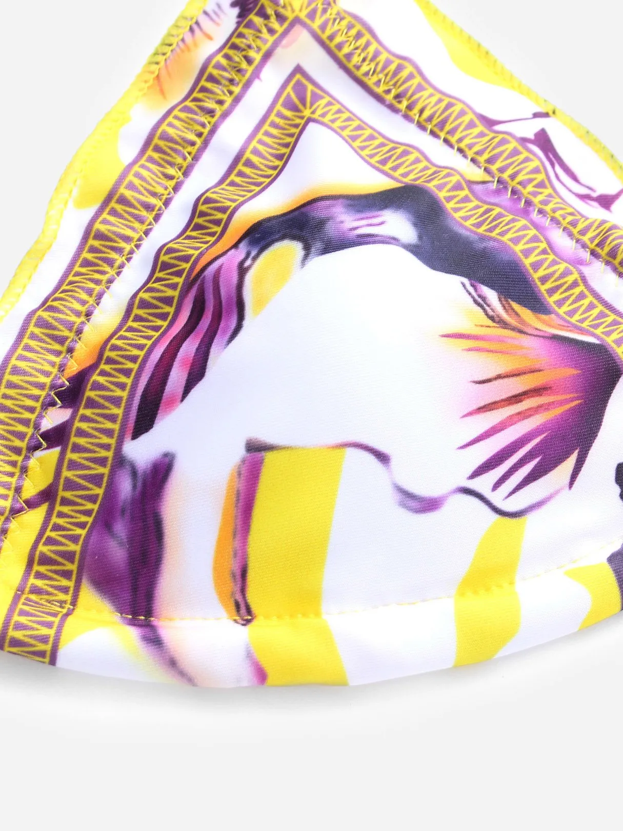 Wholesale Floral Print Sleeveless Yellow 2 Piece Bikini