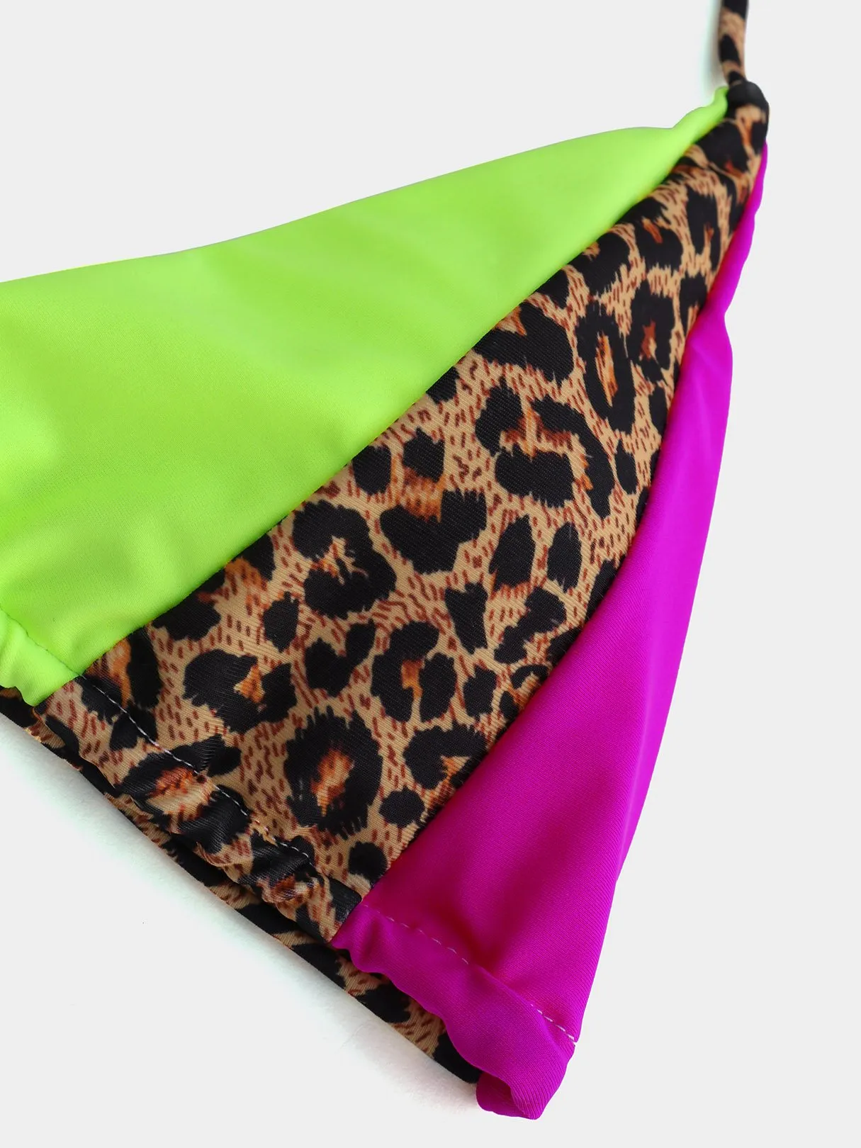 Wholesale Halter Leopard Tie-Up Two Piece Bikinis