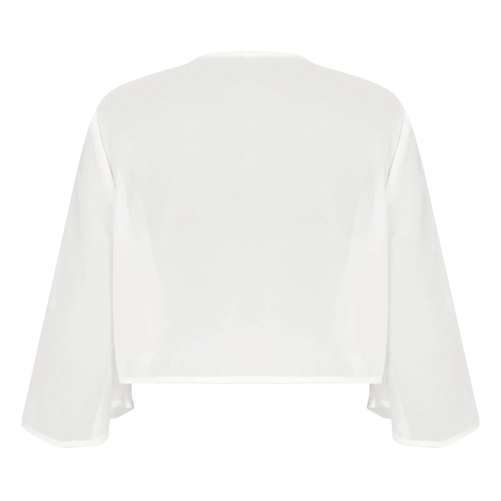 Women Chiffon Cardigan Bolero Shawls 3/4 Sleeve Solid Soft Cape Coat Wedding Bridal Party Dress Wraps Beach Vacation Cover Ups
