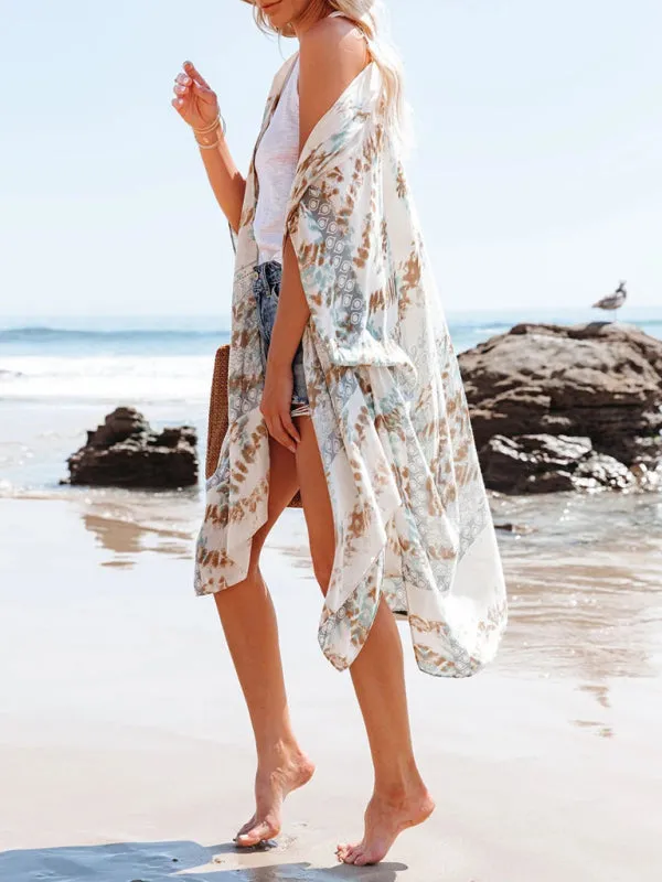 Women's Delicate Floral Design Beach Cover Up
