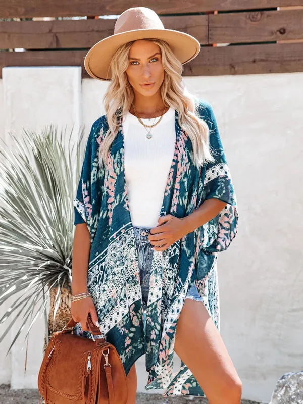 Women's Delicate Floral Design Beach Cover Up