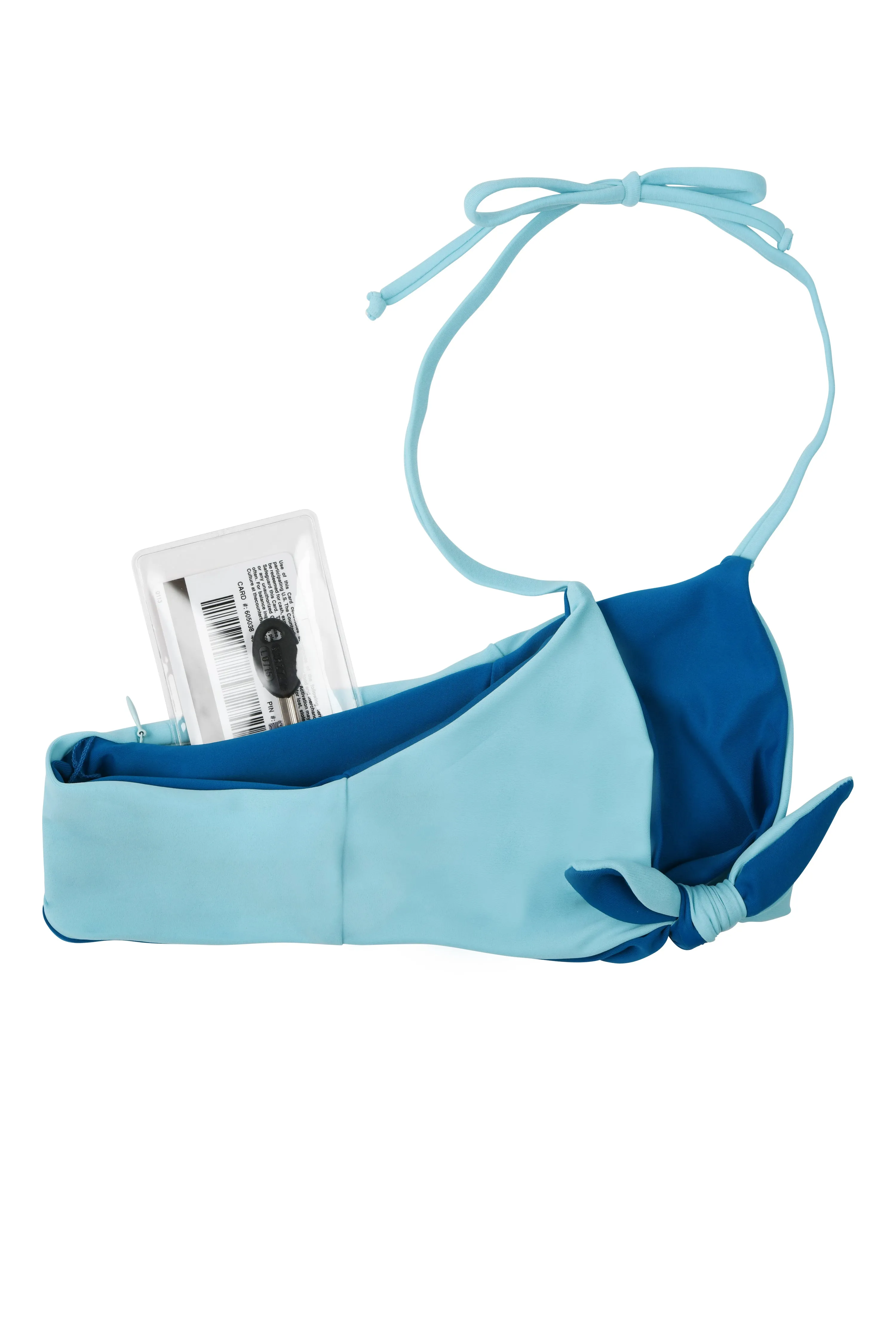Zara Reversible Tie Front Bikini Top (Aqua/Ocean)